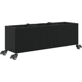  Vrtna sadilica s kotačima 3 posude crna 107x32x38 cm poliratan | shoptok.hr