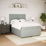 vidaXL Box spring postelja z vzmetnico svetlo siv 140x190 cm žamet | Shoptok.si