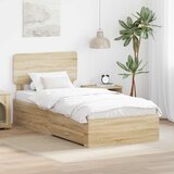  Krevetna konstrukcija s ladicama Sonoma hrast 90 x 190 cm | shoptok.hr