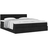 vidaXL Otomanski posteljni okvir z vzmetnico črn 200x200 cm blago | Shoptok.si