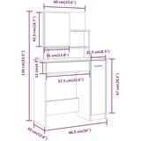  Set toaletnog stolića boja hrasta sonome 86,5x35x136 cm | shoptok.hr