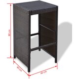  7-dijelni vrtni barski set od poliratana s jastucima smeđi | shoptok.hr