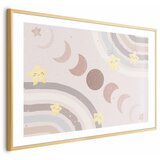  Plakat - Phases of the Moon with a Rainbow 60x40 Zlatni okvir s margom | shoptok.hr
