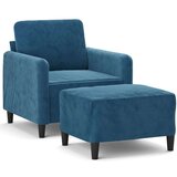 vidaXL Fotelja s tabureom plava 60 cm baršunasta | shoptok.hr