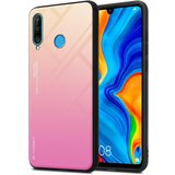  Ohišje, združljiv s Huawei v rumeni - roza - dvobarvni zaščitni pokrov iz silikona TPU in hrbta iz kaljenega stekla, (20572668) | Shoptok.si