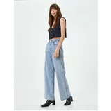 Koton Extra Wide Leg Jeans Normal Waist Cotton Pocket - Bianca Jean