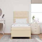  LED Box Spring Krevet s madracem Krema 80 x 200 cm tkanina | shoptok.hr