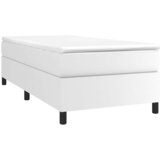  s oprugama i madracem bijeli 100x200 cm od umjetne kože | shoptok.hr