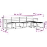  Set vanjskih sofa 5 pcs Bijela 249 x 122,5 x 73 cm | Shoptok.si