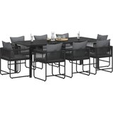  Vrtni set za objed 9 pcs Crna i antracit 200 x 80 x 73 cm | Shoptok.si