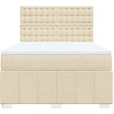  Krevet s oprugama i madracem krem 140 x 190 cm od tkanine | shoptok.hr