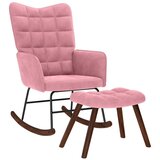 Stolica za ljuljanje s osloncem za noge ružičasta baršunasta | shoptok.hr