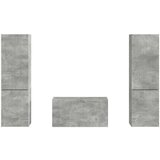 3 Komplet TV omaric 5 pcs Betonsko siva Konstruiran les, (5000132790) | Shoptok.si