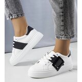 Gemre White sneakers adorned with a black buckle Toni | Shoptok.si
