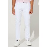 AC&Co / Altınyıldız Classics Men's White 360 Degree Stretchy Slim Fit, Slim-fit Diagonal Pattern Trousers. Cene