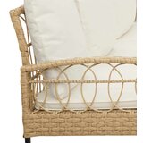  Set vrtnog kauča s jastukom 2 pcs Prirodna Poli Rattan i čelik - Prirodna | shoptok.hr