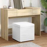  Stolica Bijelo 41 x 41 x 40 cm Umjetna Koža i Fino Radeći Drvo - Bijelo 40 cm Umjetna koža | shoptok.hr