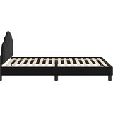 Krevet za djecu s uzglavljem Crna 90 x 190 cm Baršun | shoptok.hr