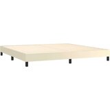  Krevet s oprugama i madracem krem 200x200 cm od umjetne kože | shoptok.hr