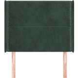  Vzglavje z ušesi temno zeleno 93x16x118/128 cm žamet, (20954543) | Shoptok.si