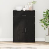 vidaXL Strani šal Črni hrast 79 x 38 x 80 cm Konstruiran les | Shoptok.si