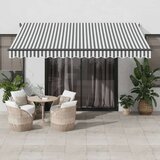 vidaXL Avtomatsko zložljiva tenda z LED antracit in bela 400x300 cm | Shoptok.si