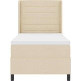  LED Box Spring Krevet s madracem Krema 80 x 200 cm tkanina | shoptok.hr