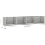  Polica za CD-ove boja betona 100 x 18 x 18 cm drvena | shoptok.hr