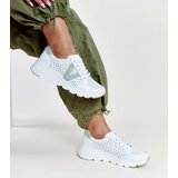 VINCEZA White perforated leather sneakers | Shoptok.si
