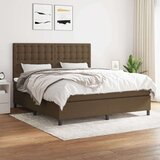 Box spring postelja z vzmetnico temno rjava 160x200 cm blago, (20884314) | Shoptok.si