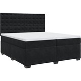 vidaXL Box spring postelja z vzmetnico črna 200x200 cm žamet, (21307366) Cene