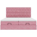 vidaXL Otomanski posteljni okvir z vzmetnicami roza 180x200cm žamet, (21610100) | Shoptok.si