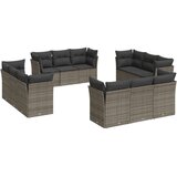  12-dijelni set vrtnih sofa od poliratana s jastucima sivi | shoptok.hr