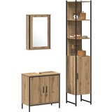  3-dijelni set kupaonskog namještaja od umjetnog hrasta | shoptok.hr