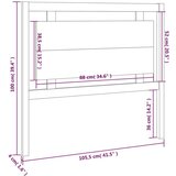  Posteljno vzglavje sivo 105,5x4x100 cm trdna borovina, (20647807) | Shoptok.si