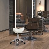  Stolica s kotačićima podesiva po visini 49-61 cm radna stolica za ured salon i masažu krem bijela | shoptok.hr