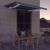 vidaXL Ročno zložljiva tenda z LED lučmi 500x300 cm modra in bela Cene