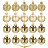 Set Božićnih Kuglica - Šampanjac/Srebrna (20 komada) | shoptok.hr
