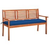 vidaXL Vrtna klop za 3 osebe z blazino 150 cm trden evkaliptus | Shoptok.si