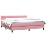  Box spring postelja z vzmetnico roza 180x210 cm žamet, (21791328) | Shoptok.si
