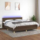  box spring s madracem LED tamnosmeđi 180x200 cm tkanina | shoptok.hr