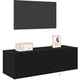 TV zidni ormar s LED svjetlima Crni hrast 100x35x31 cm | shoptok.hr