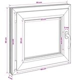  Unutarnja boja prozora u podrumu bijela RISOR 55 x 50 cm - Bijela 55 x 50 cm (Dvostruki sloj) Nagibanje i okretanje lijevo | shoptok.hr