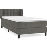 vidaXL Box spring postelja z vzmetnico temno siv 90x190 cm žamet, (20902432) Cene