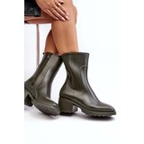 Boto Women's Matte Wellies Boots On Heel Dark Green Bertaida | shoptok.hr