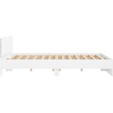  Okvir kreveta s uzglavljem i LED svjetlima bijeli 200 x 200 cm | shoptok.hr