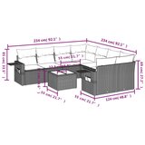  9-dijelni set vrtnih sofa s jastucima poliratan smeđi | shoptok.hr