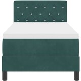 vidaXL Krevet sa uzglavljem i madracem Tamnozelena 80x200 cm Baršun | shoptok.hr