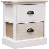vidaXL Nočne omarice 2 kosa bele in naravne 38x28x45 cm les pavlovnije, (20733657) | Shoptok.si