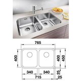 Blanco sudoper SUPRA 340/340-U INOX 18/10, bez dalj.upr. | shoptok.hr
